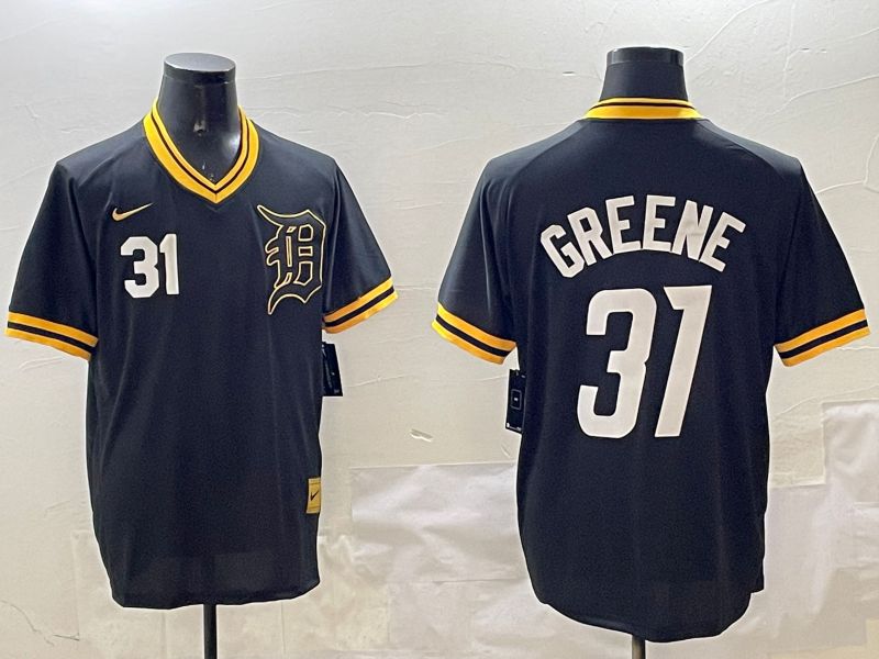 Men Detroit Tigers 31 Greene Black Gold Game 2025 Nike MLB Jersey style 5